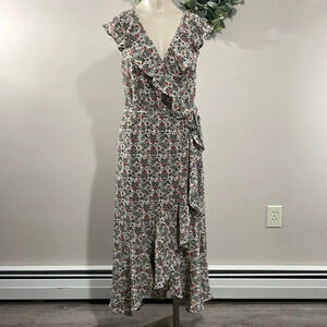 NWOT Max Studio Floral Wrap Maxi High Low Dress S